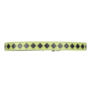 Leather Argyle Belt - Lime