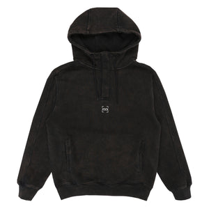 Dash Line Washed Hoodie - Black