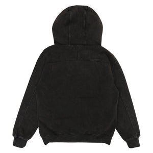 Dash Line Washed Hoodie - Black