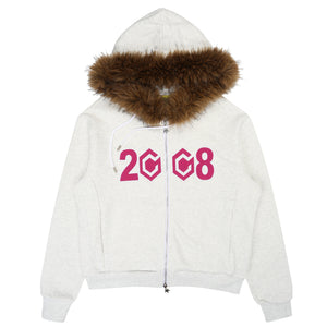 8Cube Fur Zip Up - Grey