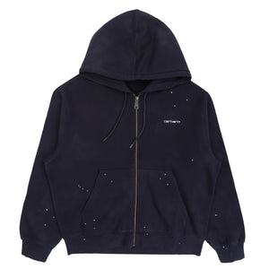 Hooded Painter Jacket-Dark Navy destroy wash