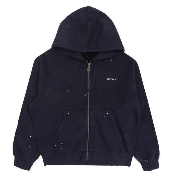 Hooded Painter Jacket-Dark Navy destroy wash