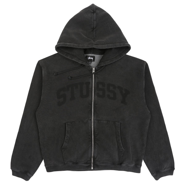 Faded Graphic Zip Hood - Washed Black