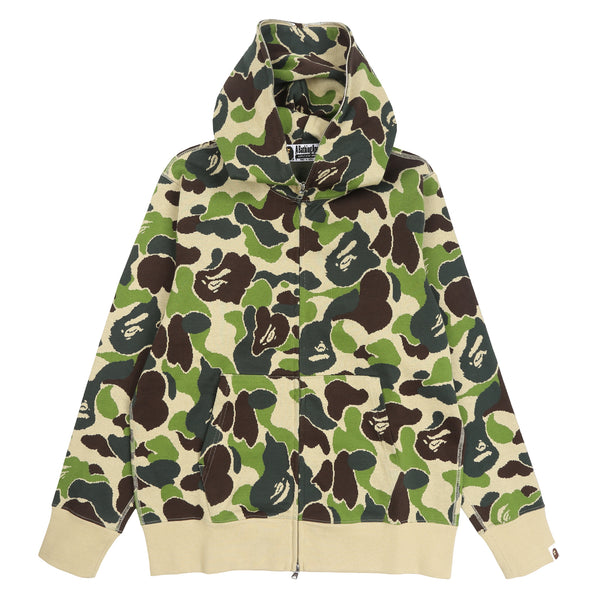 ABC Camo Jacquard One Point Zip Hoodie - Green