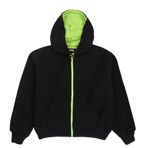 Double Faced Zip Hood - Black