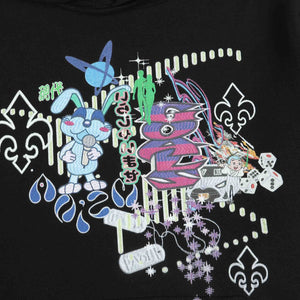 AB-A25 Print Hoodie - Black