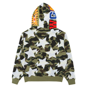 Sta Over Print 1st Camo Shark Crop - Green