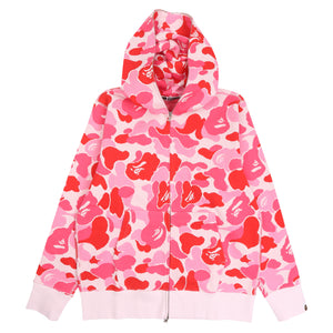ABC Camo Jacquard One Point Zip Hoodie - Pink