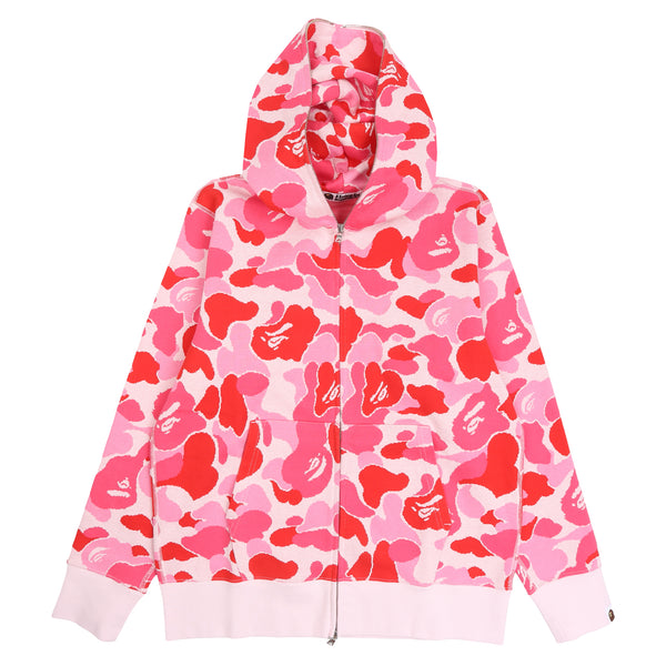 ABC Camo Jacquard One Point Zip Hoodie - Pink