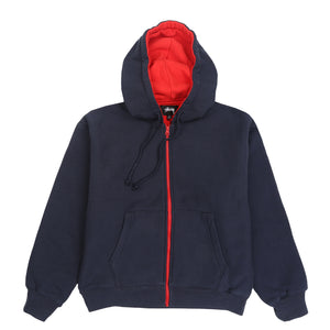 Double Faced Zip Hood - Navy