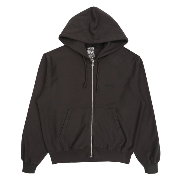 Lightweight Terry Zip Hoodie - Black
