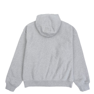Plaid Lined Zip Hood - Grey Heather