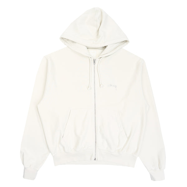 Lightweight Terry Zip Hoodie - Stone
