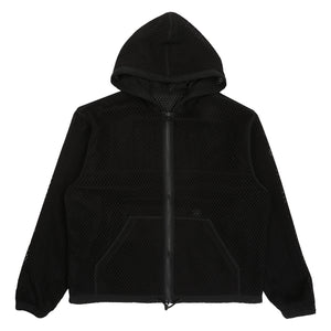 Layered Mesh Hooded Jacket - Black