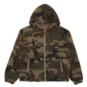 Layered Mesh Hooded Jacket - Woodland Camo