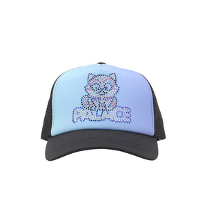 Kitty Rhinestone Trucker - Black