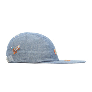 4 Panel Chambray Cap - Blue