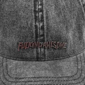 Metal Stamp Logo 6P Hat  - Black