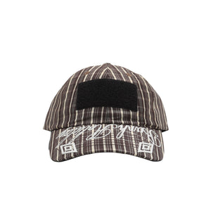 Check Hazard Cap - Beige/Dark Brown