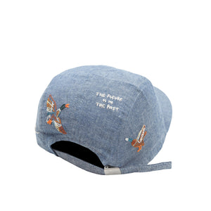 4 Panel Chambray Cap - Blue