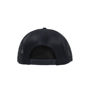 Spike Repeat Emb 5 Panel Mesh Hat - Navy