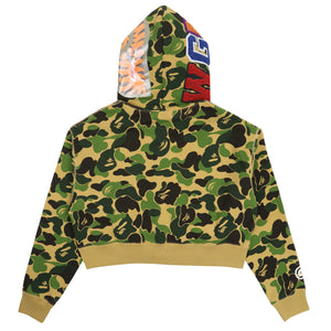 W' ABC Camo Glitter Shark Cropped Zip - Green