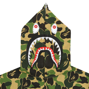 W' ABC Camo Glitter Shark Cropped Zip - Green