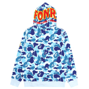ABC Camo 2nd Shark Zip Hoodie - Blue