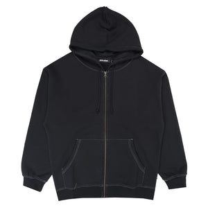 Contrast Stitch Hoodie - Black