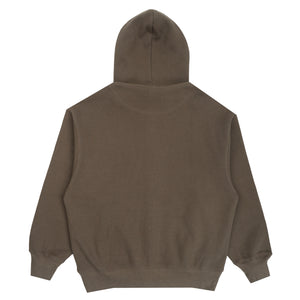 Dove Stamp Waffle Zip Hood - Army Olive