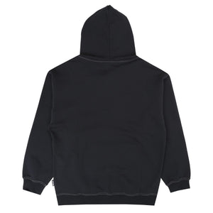 Contrast Stitch Hoodie - Black