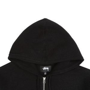 TEXTURED ZIP HOODED SWEATER