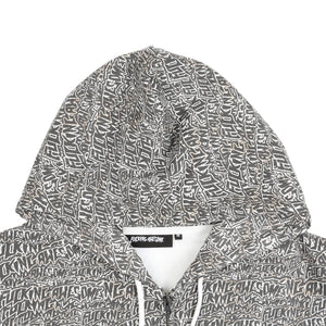Burnt Sticker Zipped Hoodie - AOP