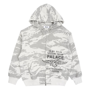 Dove Stamp Waffle Zip Hood - Snow Camo