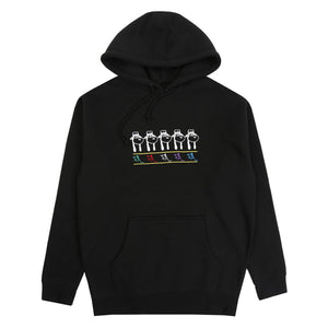 Spike Repeat Embroidered Hoodie - Black