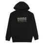 Spike Repeat Embroidered Hoodie - Black