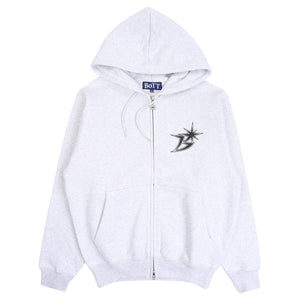 B Logo Zip Hoodie - Ash