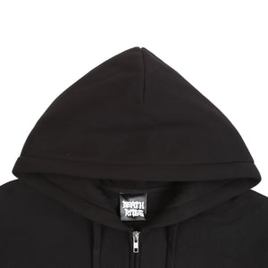 Script Zip Hooded Sweater - Black