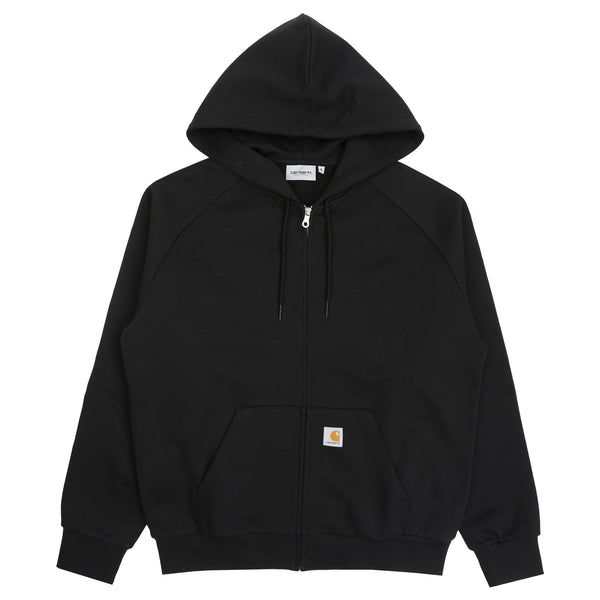 Hooded Square Label Jacket - Black