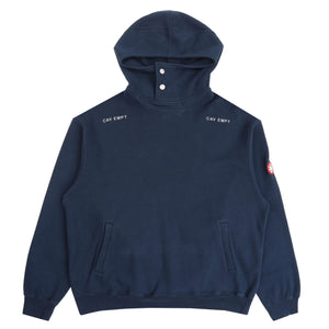 Neck Snap DBL Knit Hoody - Navy