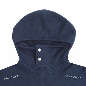 Neck Snap DBL Knit Hoody - Navy