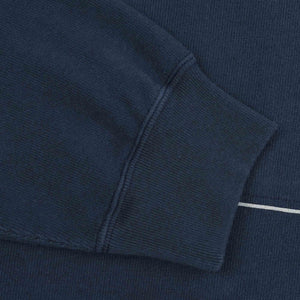 Neck Snap DBL Knit Hoody - Navy