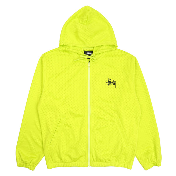 Athletic Mesh Zip Hood -  Safety Green