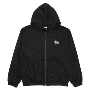 Athletic Mesh Zip Hood -  Black