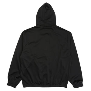 Athletic Mesh Zip Hood -  Black