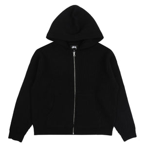 WAFFLE CASHMERE ZIP HOOD
