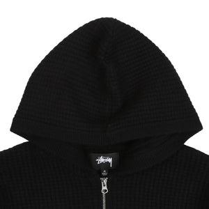 WAFFLE CASHMERE ZIP HOOD