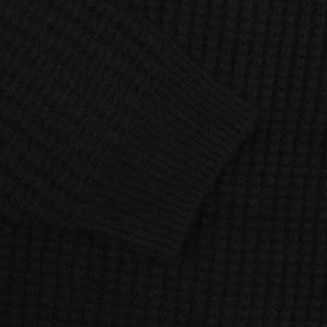 WAFFLE CASHMERE ZIP HOOD