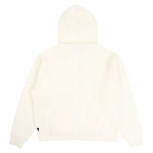 Waffle Cashmere Zip Hood - Ivory