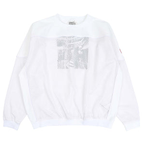 Mesh Track Crewneck - White